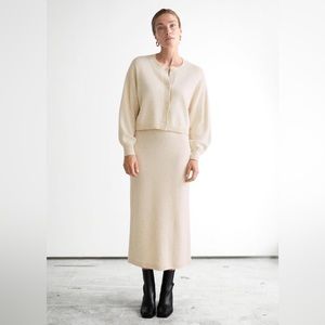 & Other Stories High Waisted Wool Blend Pencil Midi Skirt